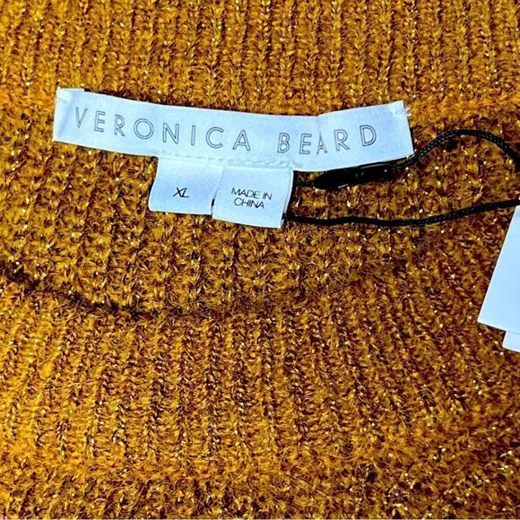 Veronica Beard Melinda Crew Neck Sweater in Gold - Picture 7 of 10